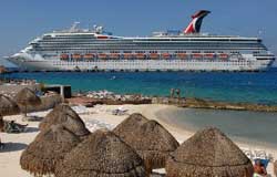 Puerto Morelos Villas; at night guest can watch the cruise boats line up waiting to dock at Cozumel