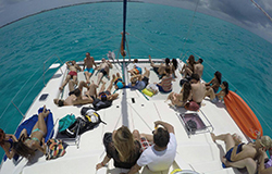 Puerto Morelos Secret Beach Villa Playa Mujeres tour - Tucan 46'Catamaran - holds 38 people